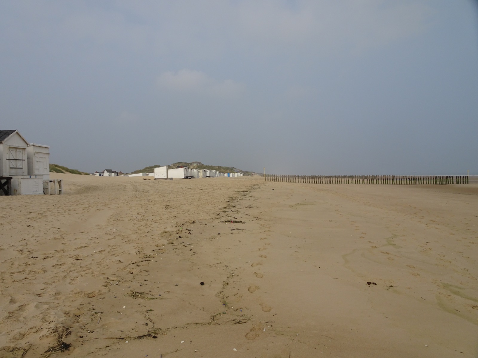 The dunes and beach at Sangatte–Blériot-Plage, where the two Defenders came ashore after their four-hour Channel crossing in September 2023. Photographed in 2019.