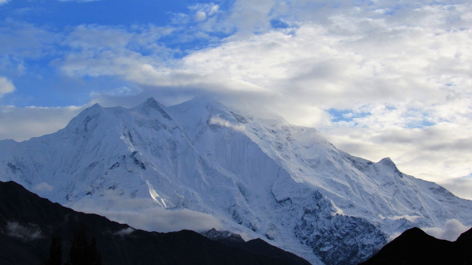 Rakaposhi from Aliabad in the Hunza valley, the project's base camp for the 1980 season.