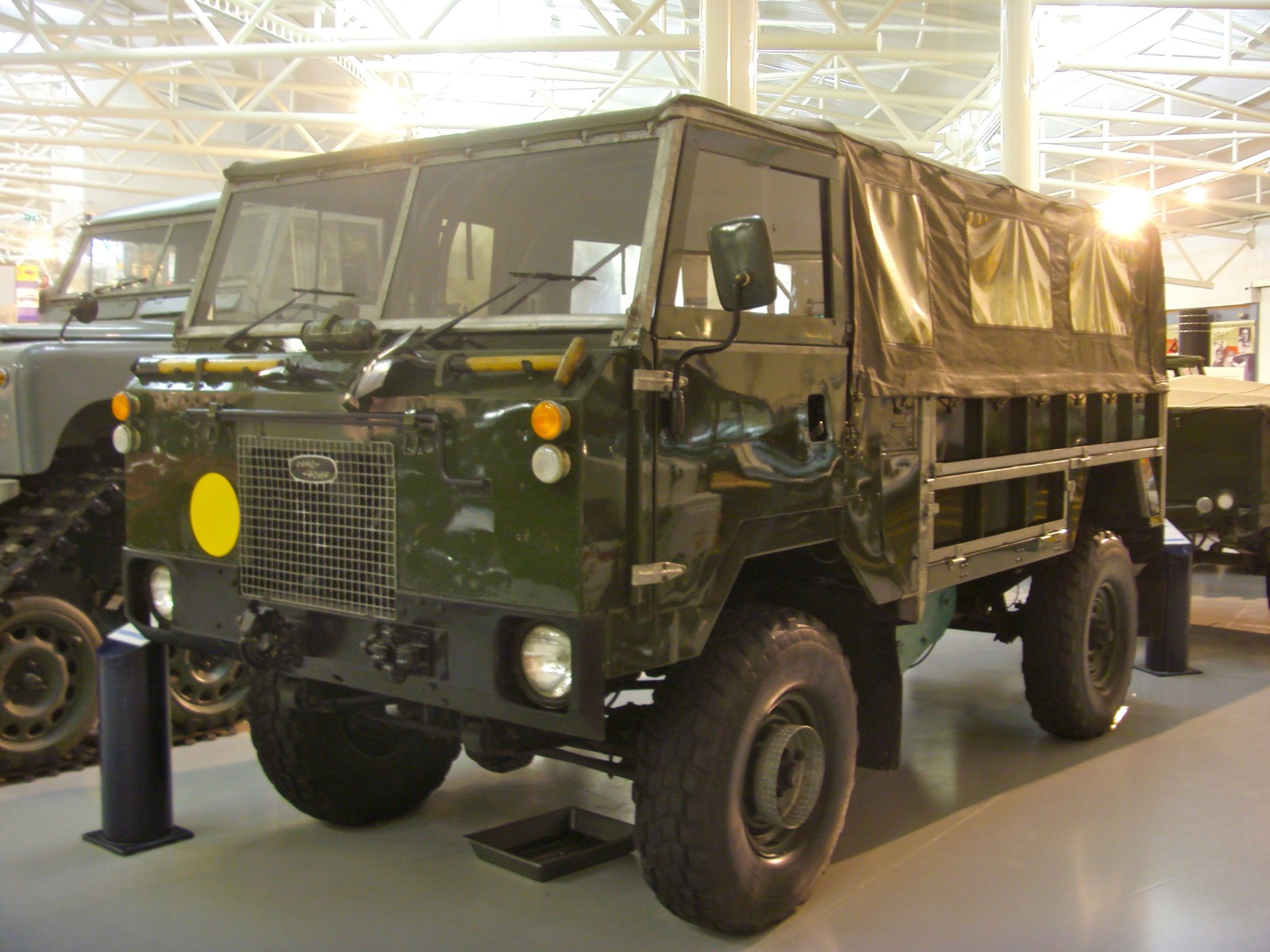 A 1975 Land Rover 101 Forward Control at the Heritage Motor Centre, Gaydon — the model, in its standard GS form, that the expedition took across the Sahara.