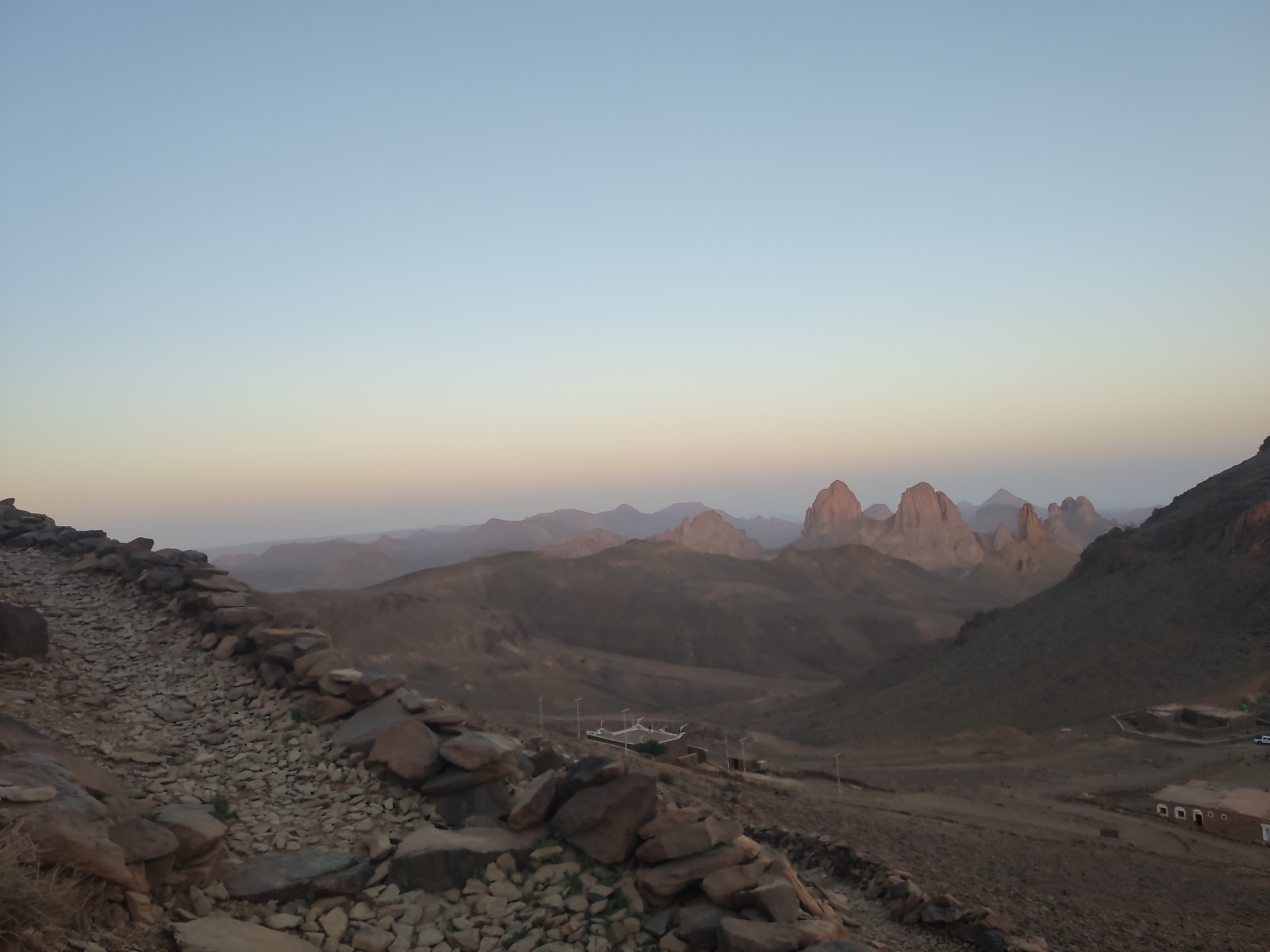The Assekrem peaks of the Hoggar above Tamanrasset, the mountains the Rodgers crossed on the road to the Tuareg.