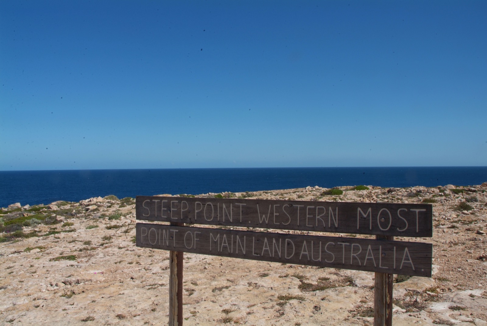 Steep Point, westernmost point of mainland Australia, where the crossing began on 3 May 1966.
