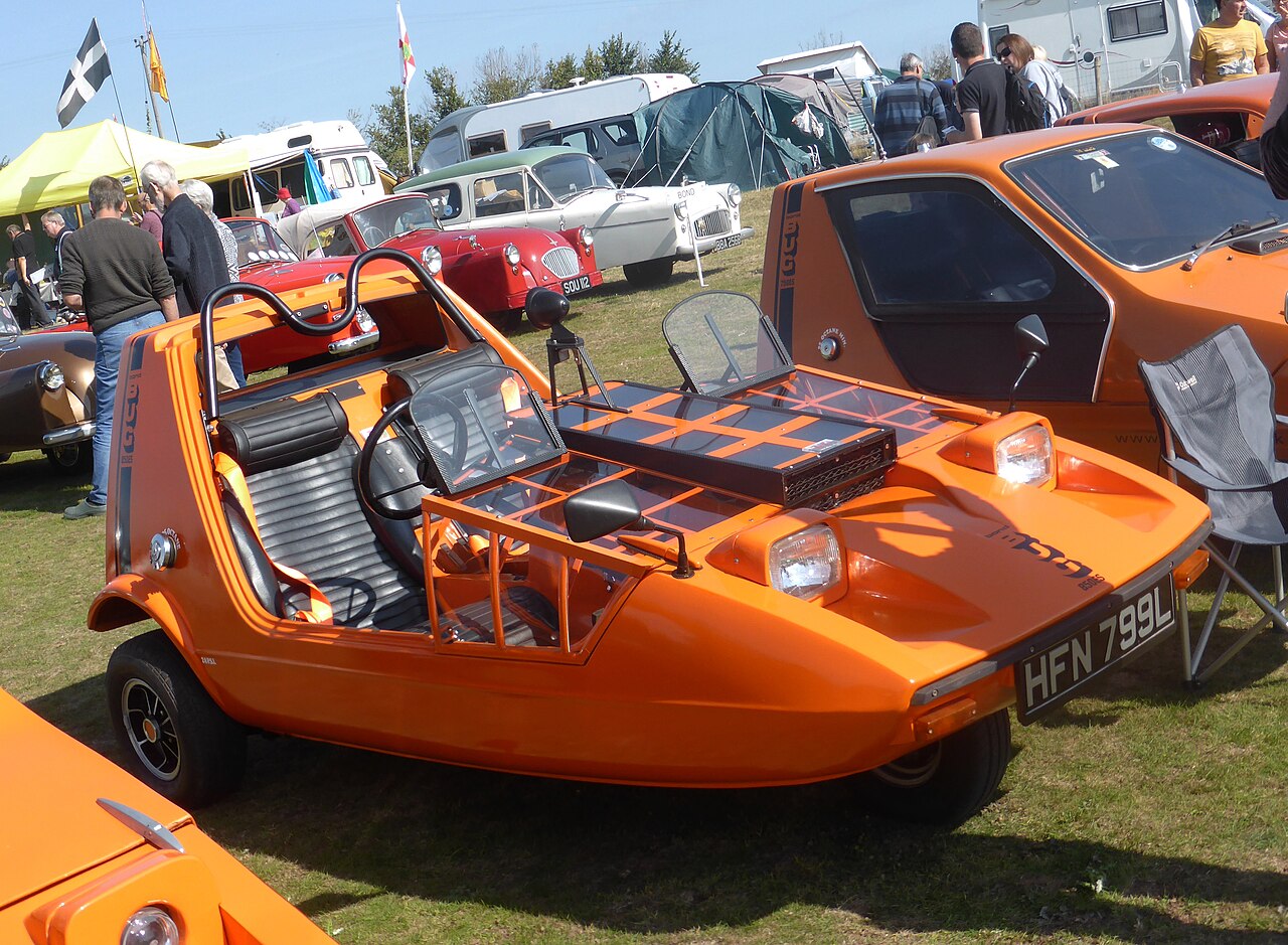 A 1973 Bond Bug, one of Ogle's best-known consultancy designs under Tom Karen.