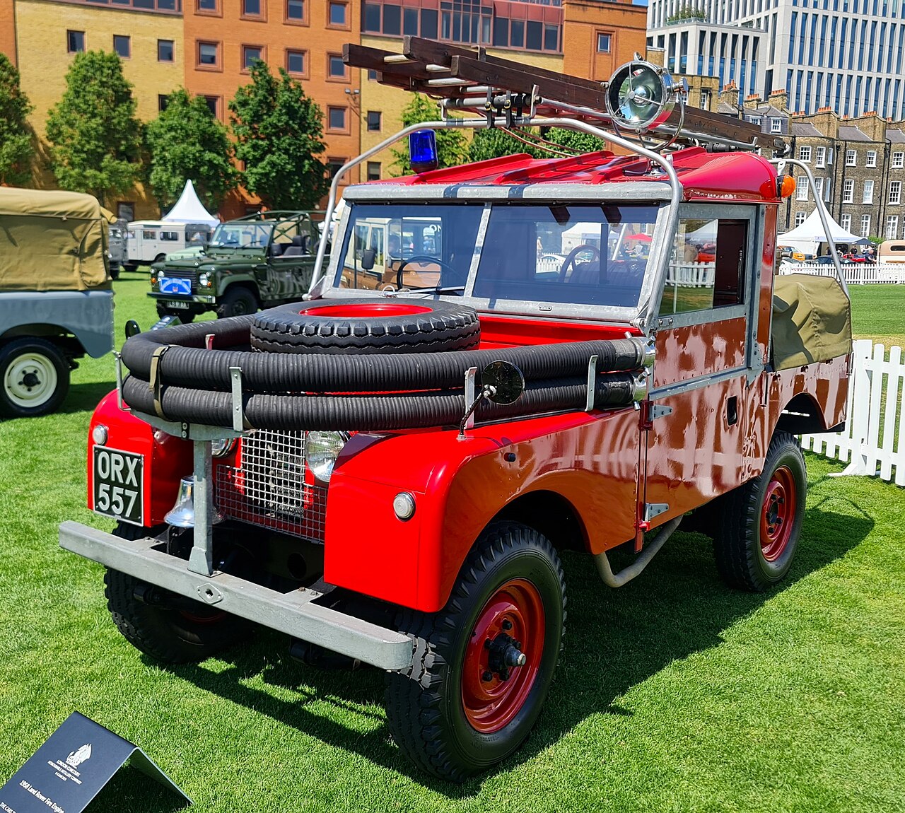 Series I 88″ — 1958 Series I 88-inch fire engine at London Concours 2023